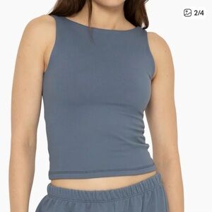 SET Active women's top in charcoal gray